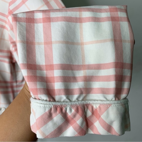 Burberry Women's Pink/White Nova Check Button Down Pajama Shirt Size Small - Picture 10 of 16